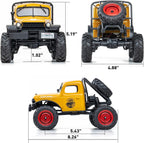 BEEZRC FMS RC Crwaler 1/24 Scale FCX24 Power Wagon RTR V2 4WD 2.4GHz 3CH Offroad RC Car Model Vehicle Hobby Grade Remote Control Car(Yellow)