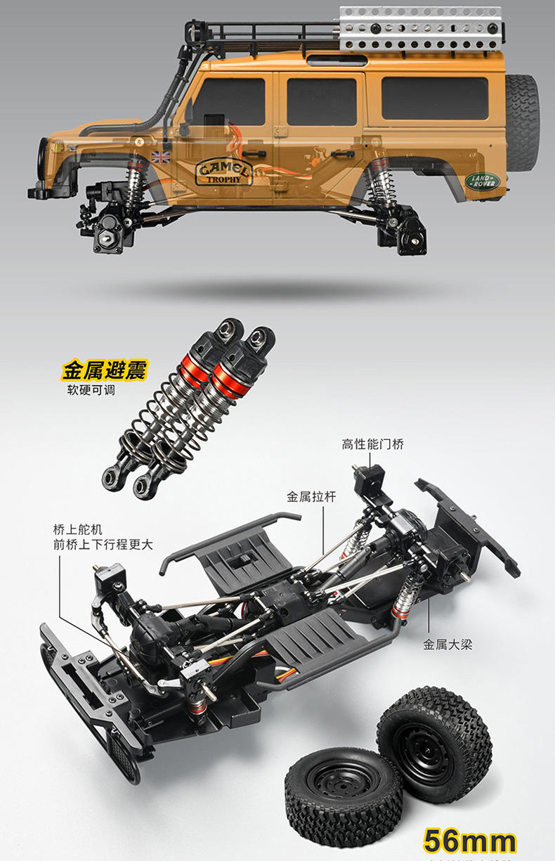 MN111 Defender 110 2.4G Proportional KIT Nylon Miniature 4WD 4X4 Led Aluminum Alloy Remote Control RC Mini Crawler