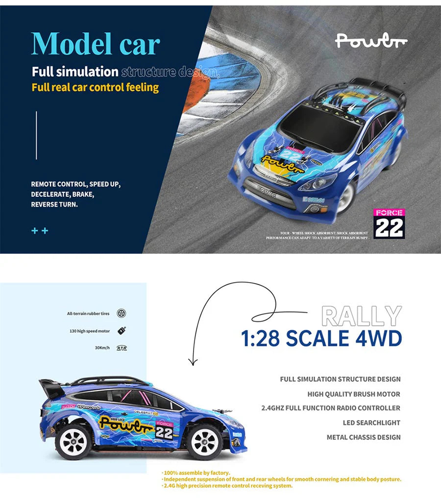 Wltoys 284010 RC Drift Car 1/28 2.4G 4WD RTR with LED Lights High Speed RC India