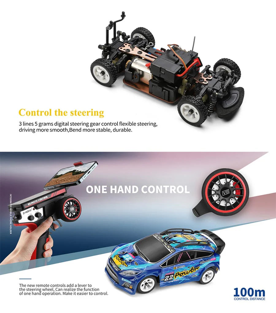 Wltoys 284010 RC Drift Car 1/28 2.4G 4WD RTR with LED Lights High Speed RC India