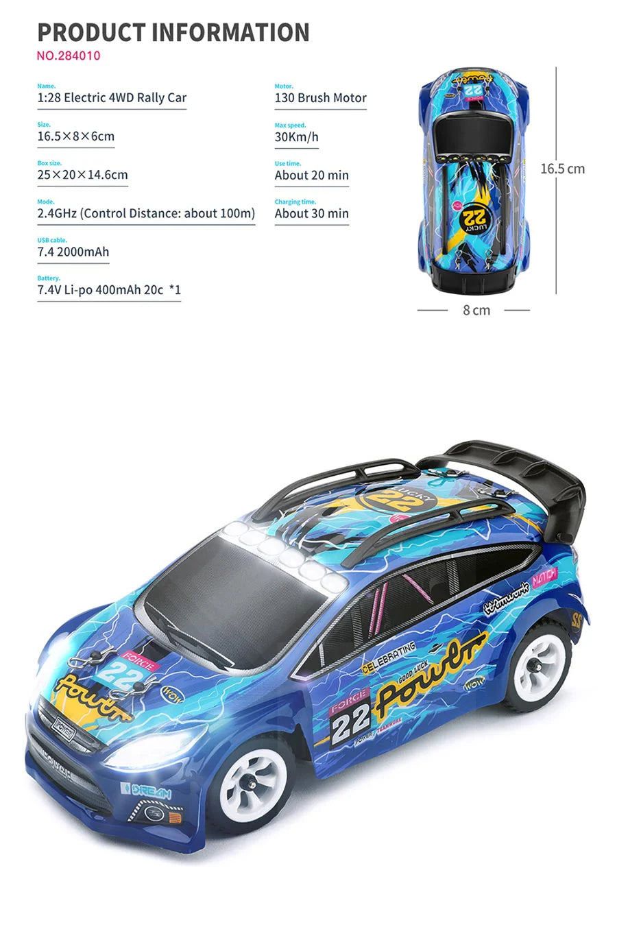 Wltoys 284010 RC Drift Car 1/28 2.4G 4WD RTR with LED Lights High Speed RC India